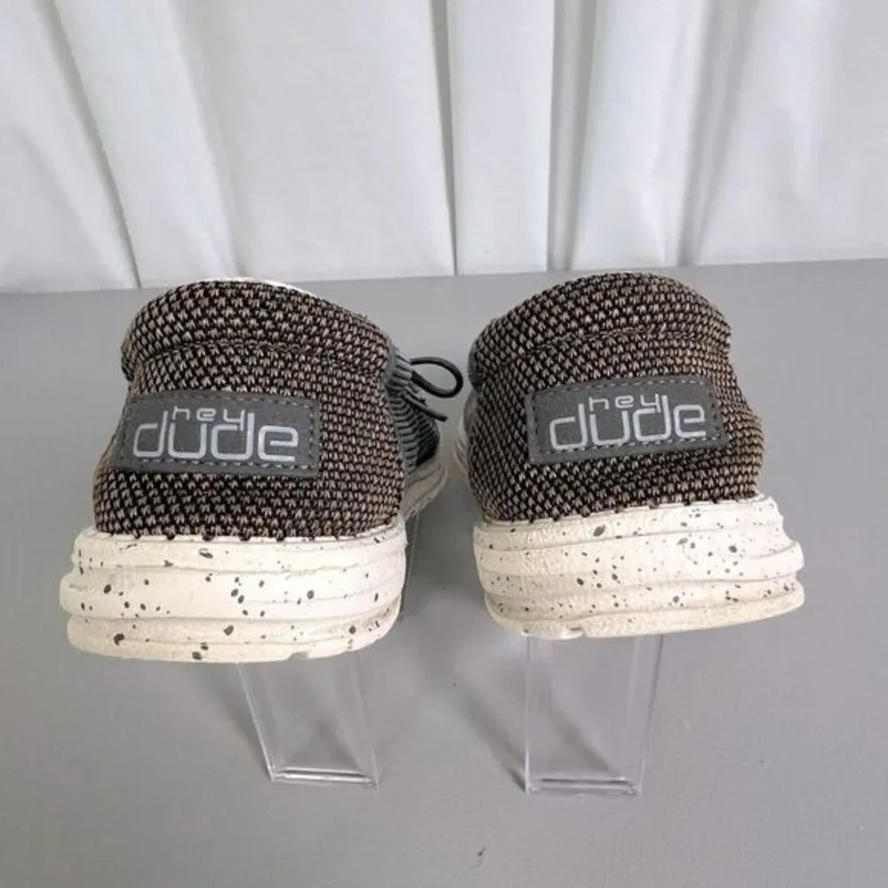 HEY DUDE MENS SKIP ON LOAFERS GRAY BLEND SIZE 8